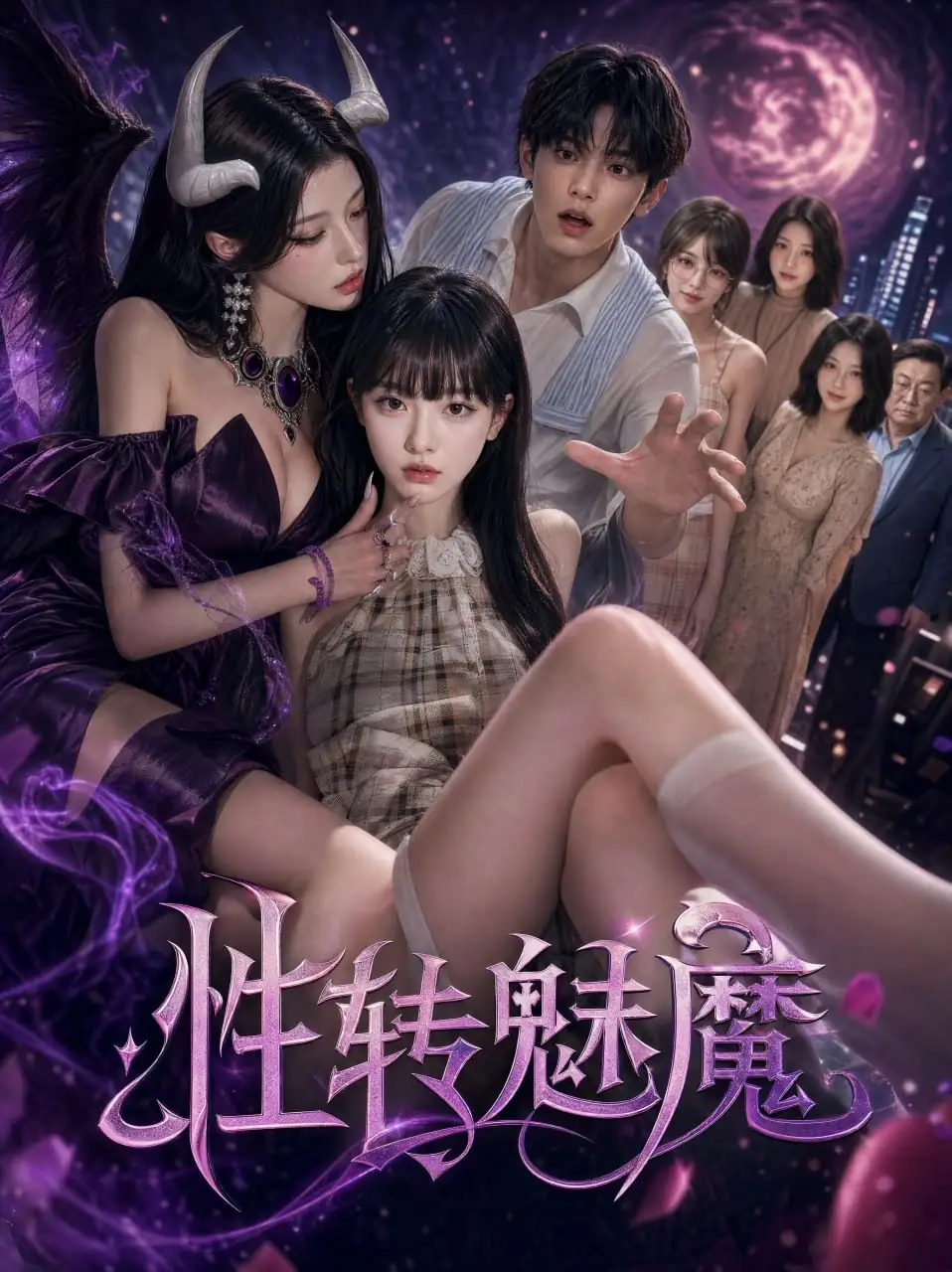 黄果短剧《性转魅魔》海报,奇幻魔改题材