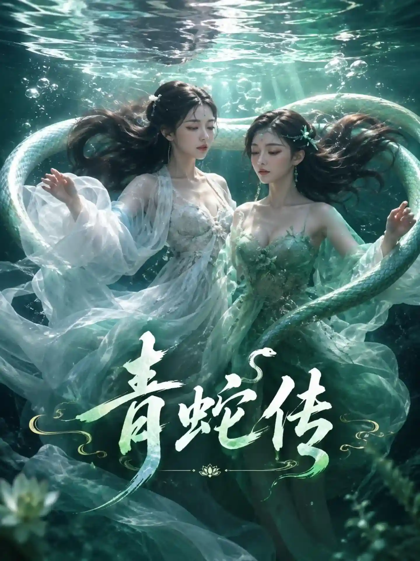 黄果短剧《青蛇传》海报，东方奇幻题材