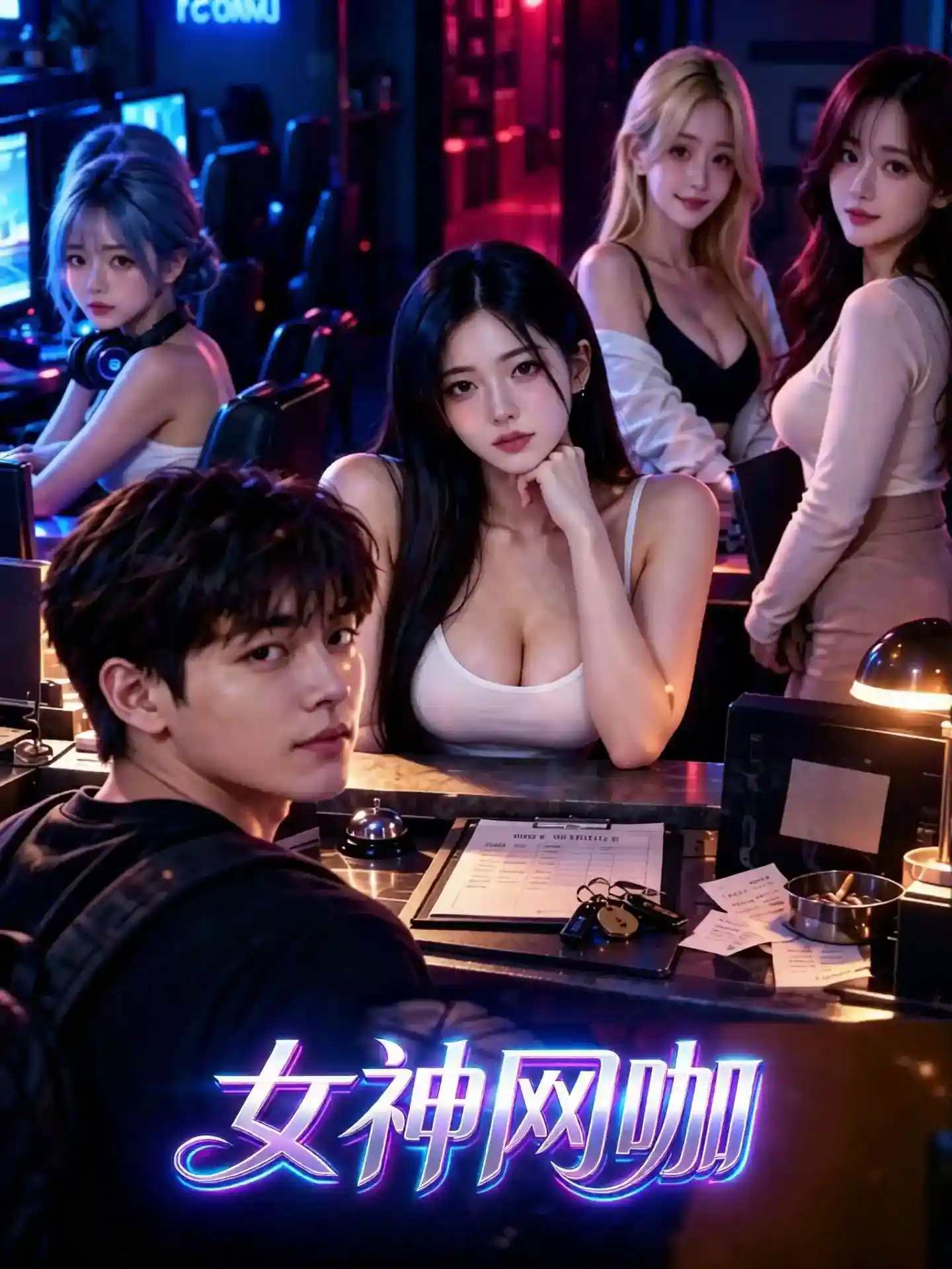 黄果短剧《女神网咖》海报，都市群像题材